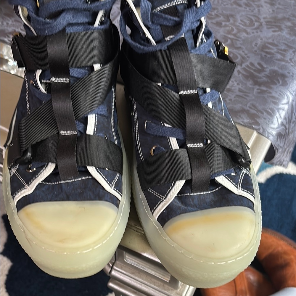 Dior Navy and Black High-Top Sneakers